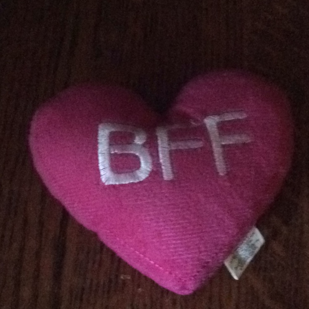Cute mini stuffed heart that says BFF